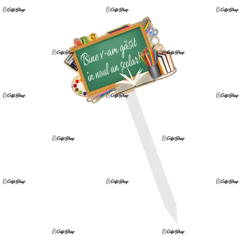 Bine v-am gasit in noul an scolar, topper lemn, model b